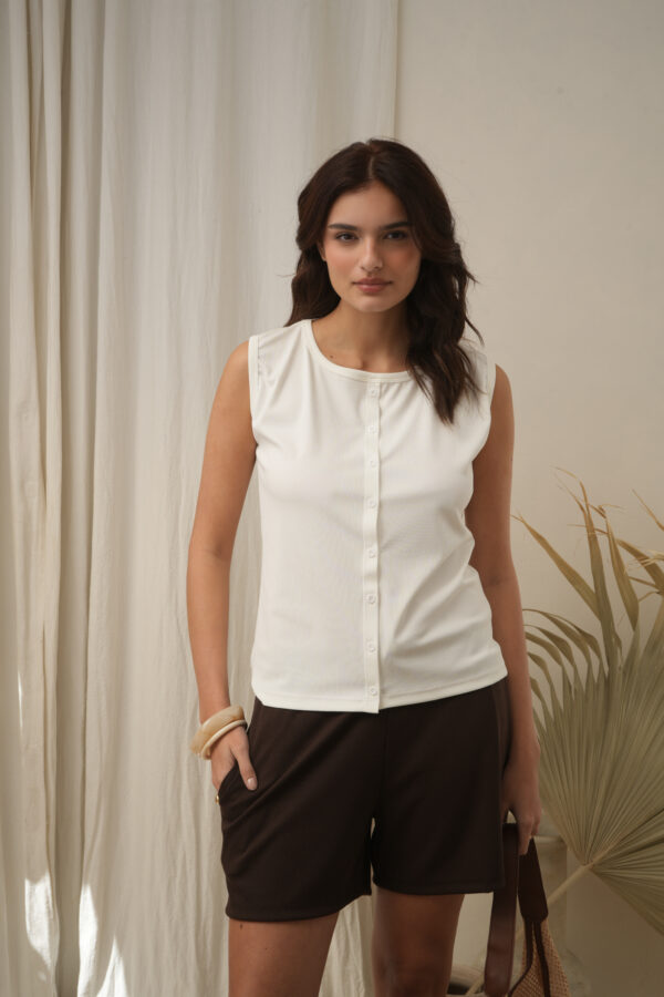 Musculosa de morley con botones - Tres Angeles mayorista