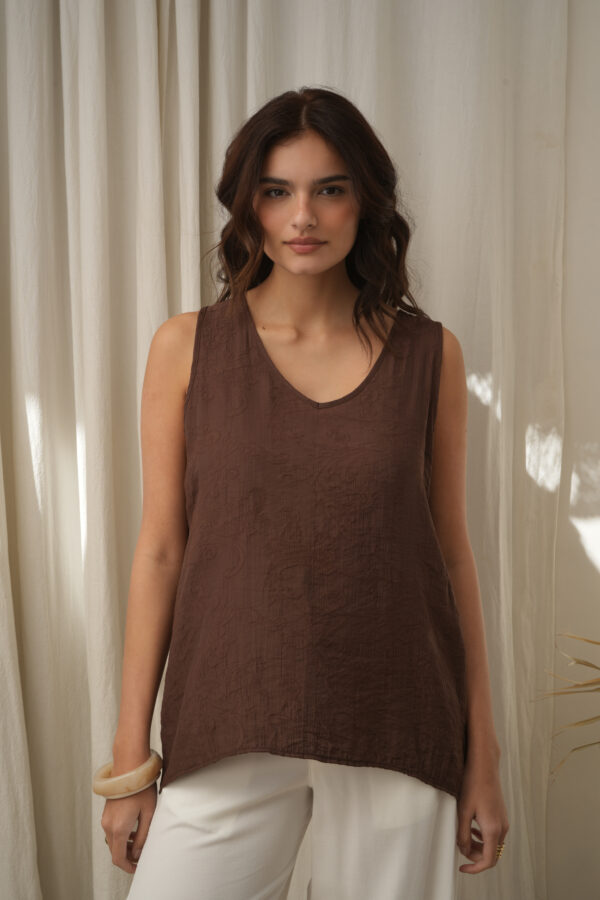 Musculosa evase jackard plano - Tres Angeles mayorista
