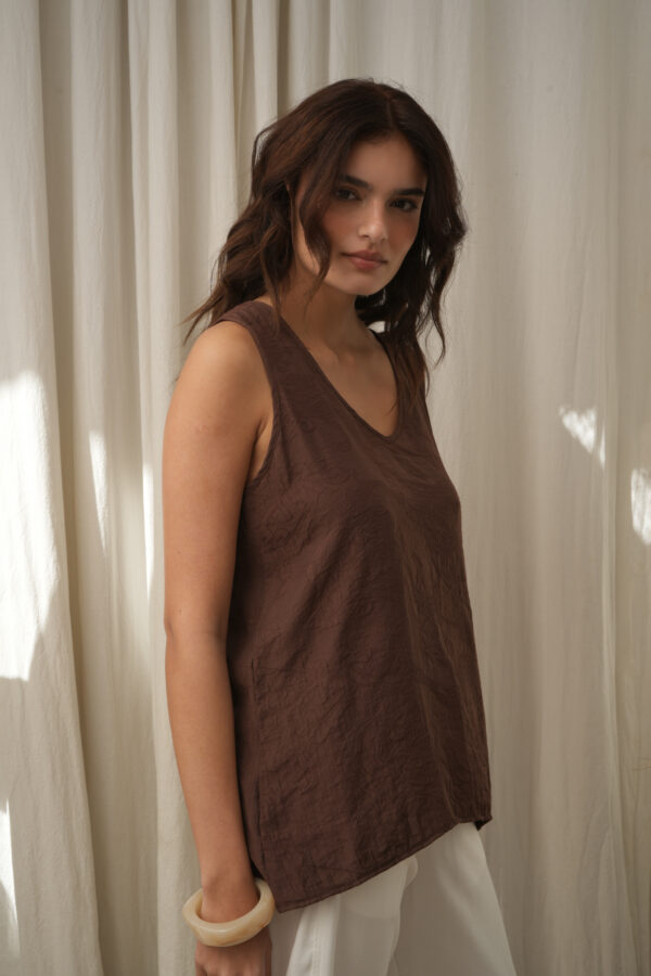 Musculosa evase jackard plano - Tres Angeles mayorista