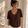Remera escote V algodón uniqlo - Tres Angeles mayorista