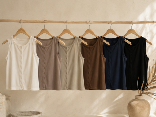 Musculosa de morley con botones - Tres Angeles mayorista