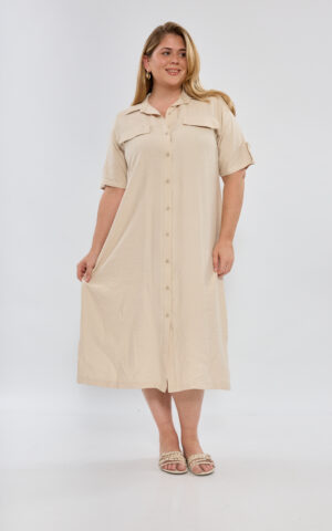 Vestido camisero Derby con charreteras