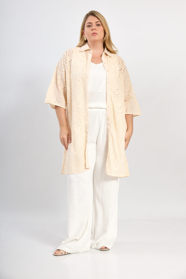 Vestido camisero broderie - Tres Angeles mayorista