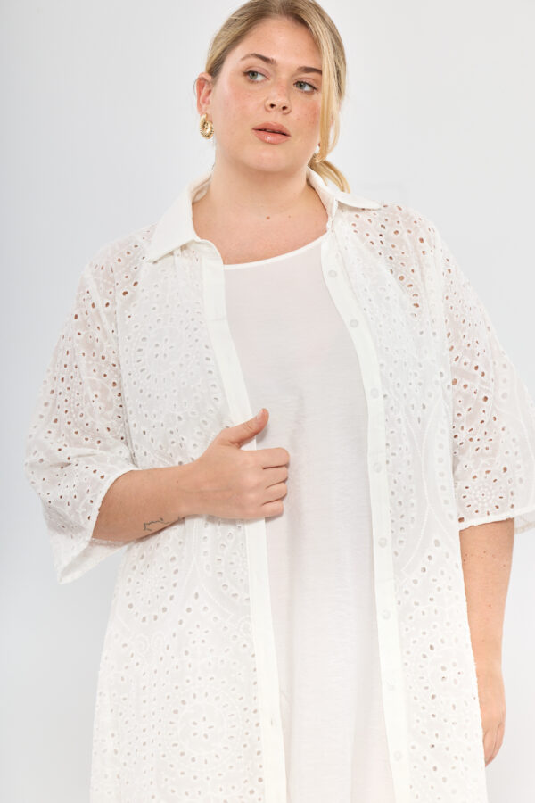 Vestido camisero broderie - Tres Angeles mayorista