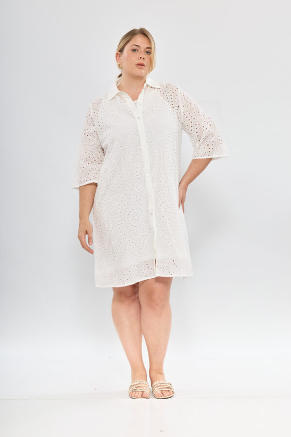 Vestido camisero broderie - Tres Angeles mayorista
