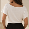 Remera de morley cuello bote con tachas - Tres Angeles mayorista