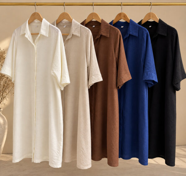 Vestido camisero derby liso con canesu espalda - Tres Angeles mayorista