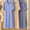 Vestido camisero lino rayado - Tres Angeles mayorista
