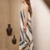 Vestido estampado con bretel y ruedo volados - Tres Angeles mayorista