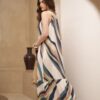 Vestido estampado con bretel y ruedo volados - Tres Angeles mayorista