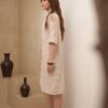 Vestido camisero lino rayado - Tres Angeles mayorista