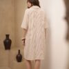 Vestido camisero lino rayado - Tres Angeles mayorista