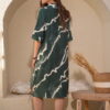 Vestido camisero estampado con tajos costados - Tres Angeles mayorista