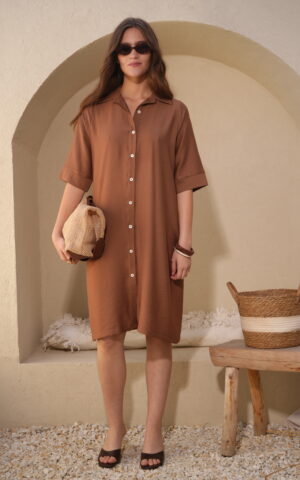 Vestido camisero derby liso con canesu espalda