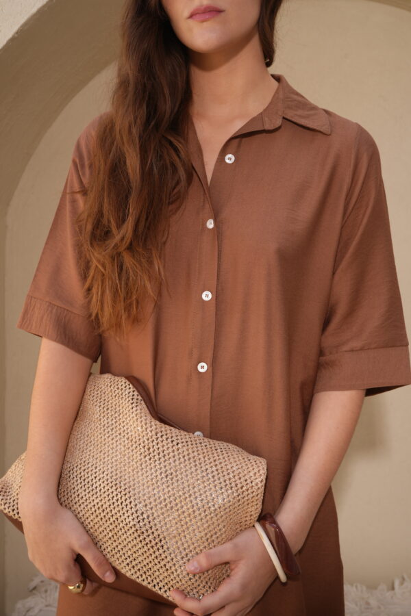 Vestido camisero derby liso con canesu espalda - Tres Angeles mayorista