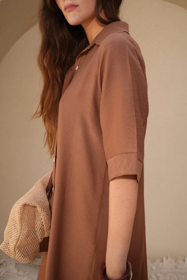 Vestido camisero derby liso con canesu espalda - Tres Angeles mayorista