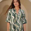 Vestido estampado cuello mao con cartera - Tres Angeles mayorista