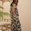 Pantalón palazzo con pinza bambula estampada - Tres Angeles mayorista