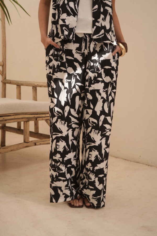 Pantalón palazzo con pinza bambula estampada - Tres Angeles mayorista