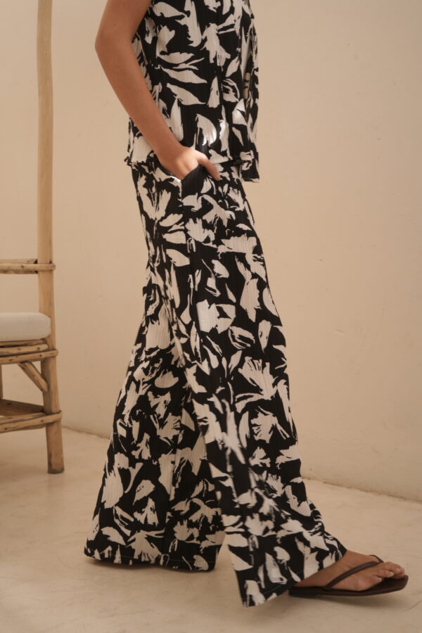 Pantalón palazzo con pinza bambula estampada - Tres Angeles mayorista