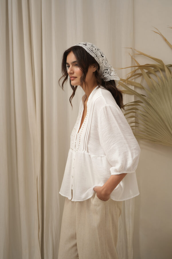 Blusa bordada manga 3/4 - Tres Angeles mayorista