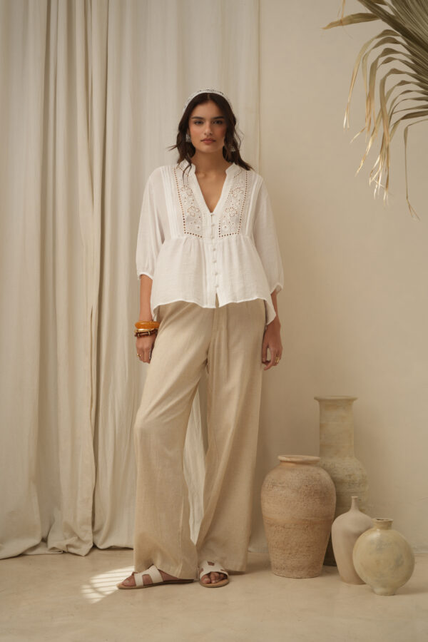 Blusa bordada manga 3/4 - Tres Angeles mayorista